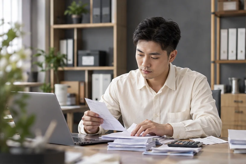 整理企业票据与日常账务资料的服务场景示意