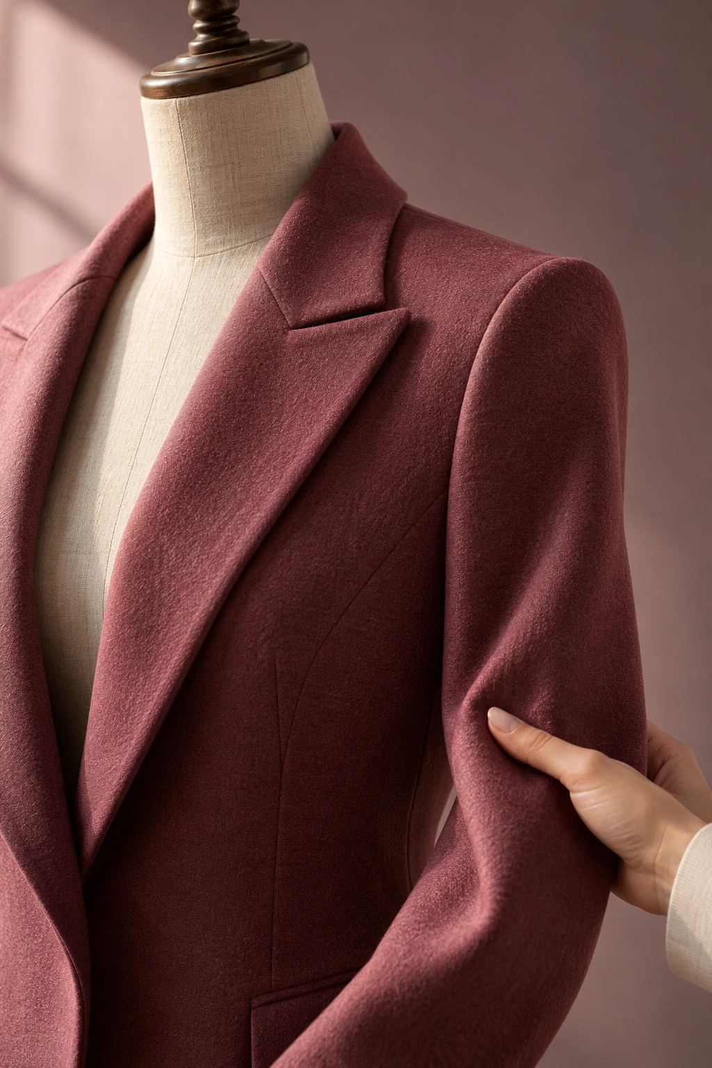 经过打样完成的无品牌服装细节示意