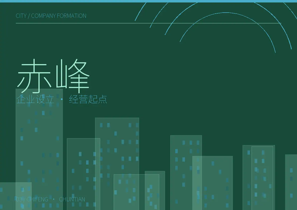 赤峰企业设立主题图形，展示城市与经营起点