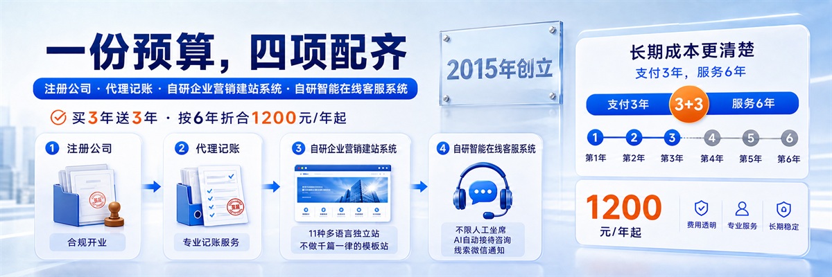 一份预算四项配齐的创业经营套餐