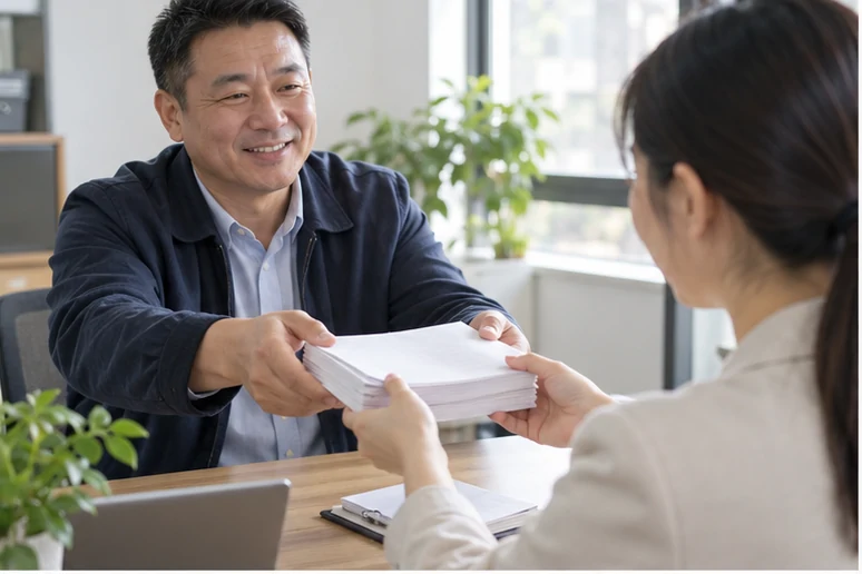 整理企业票据与日常账务资料的服务场景示意