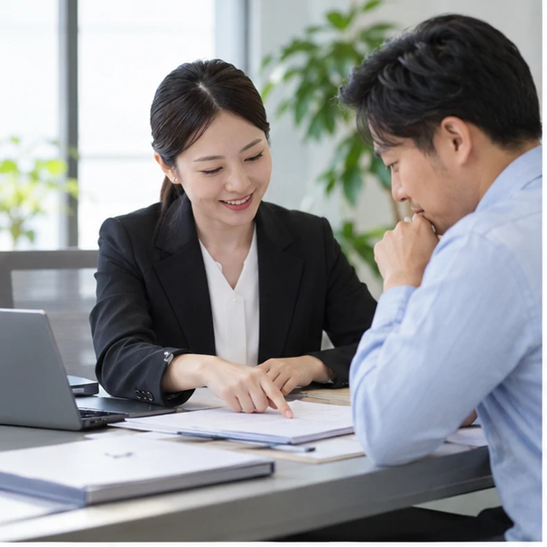 核对注册公司资料与办理事项的服务场景示意