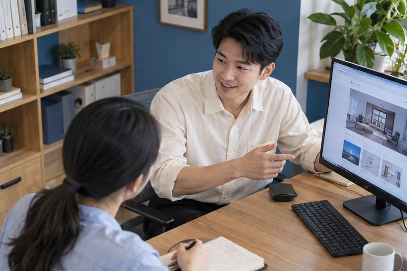 企业网站展示业务与服务信息的场景示意