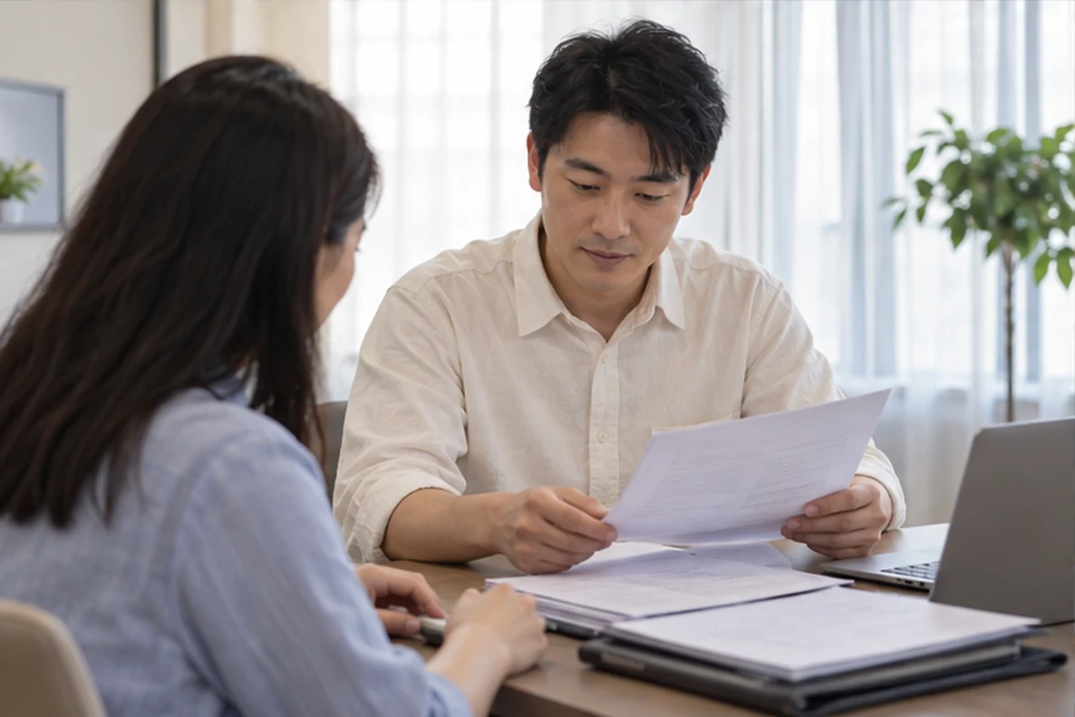 核对注册公司资料与办理事项的服务场景示意