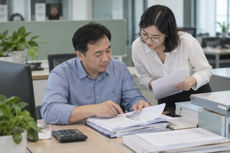 整理企业票据与日常账务资料的服务场景示意