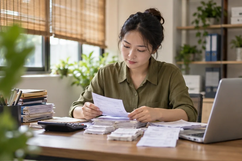 整理企业票据与日常账务资料的服务场景示意