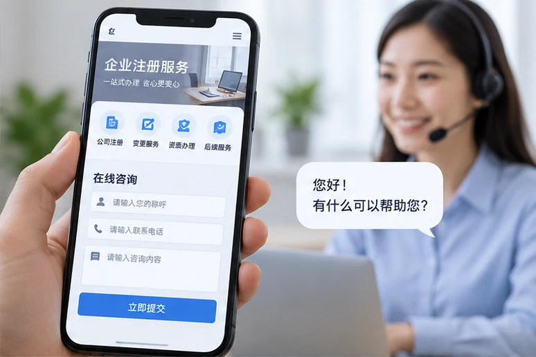 企业网站展示业务与服务信息的场景示意