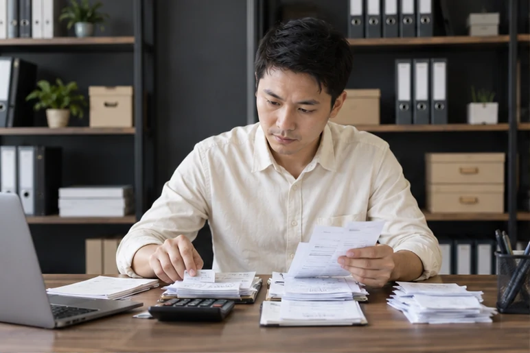 整理企业票据与日常账务资料的服务场景示意