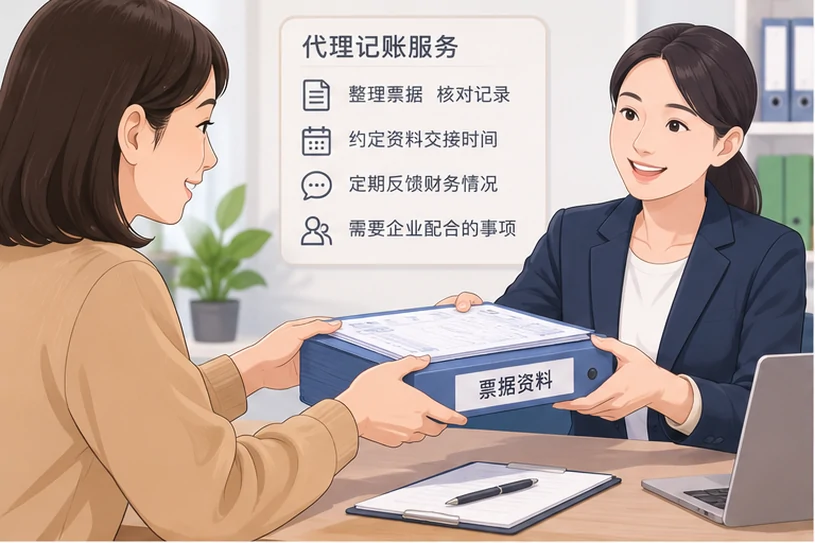 整理企业票据与日常账务资料的服务场景示意