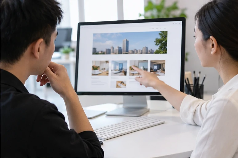 企业网站展示业务与服务信息的场景示意