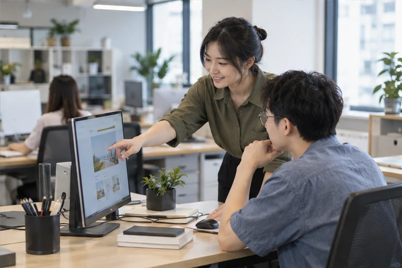 企业网站展示业务与服务信息的场景示意