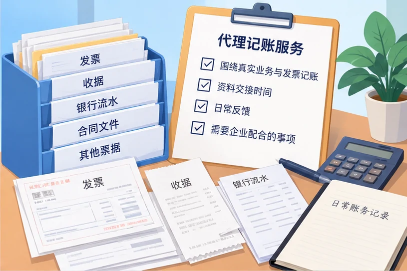 整理企业票据与日常账务资料的服务场景示意