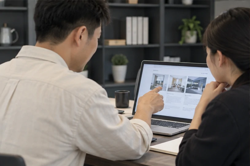 企业网站展示业务与服务信息的场景示意