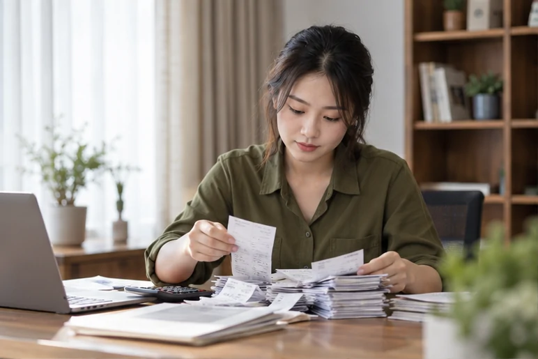 整理企业票据与日常账务资料的服务场景示意