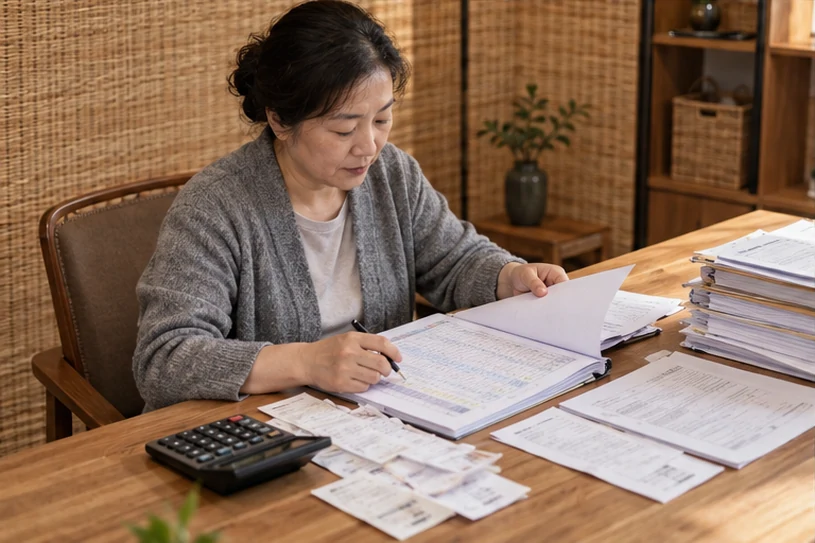 整理企业票据与日常账务资料的服务场景示意