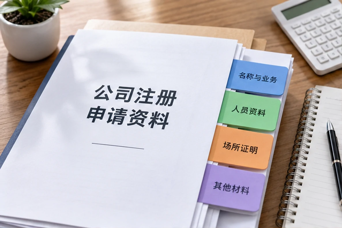 核对注册公司资料与办理事项的服务场景示意