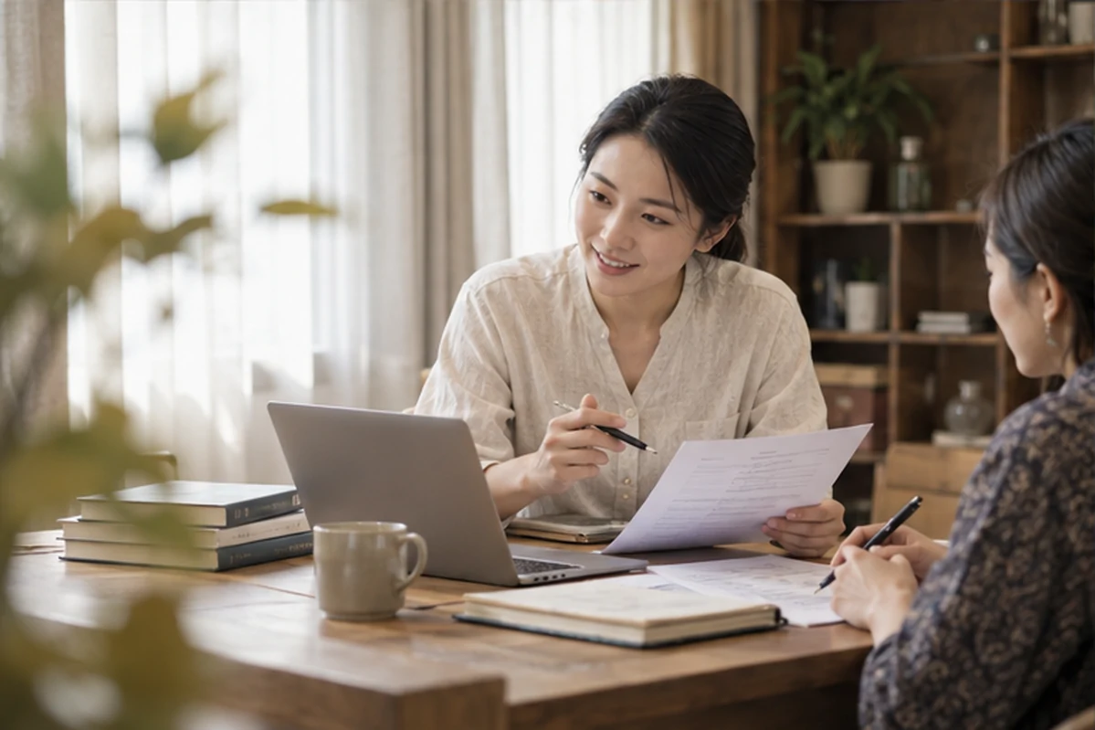 创业者一起整理开办计划的服务场景示意