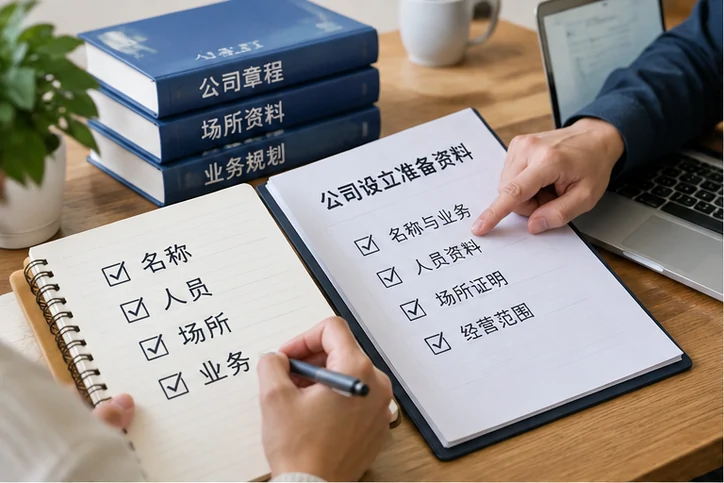 创业者一起整理开办计划的服务场景示意