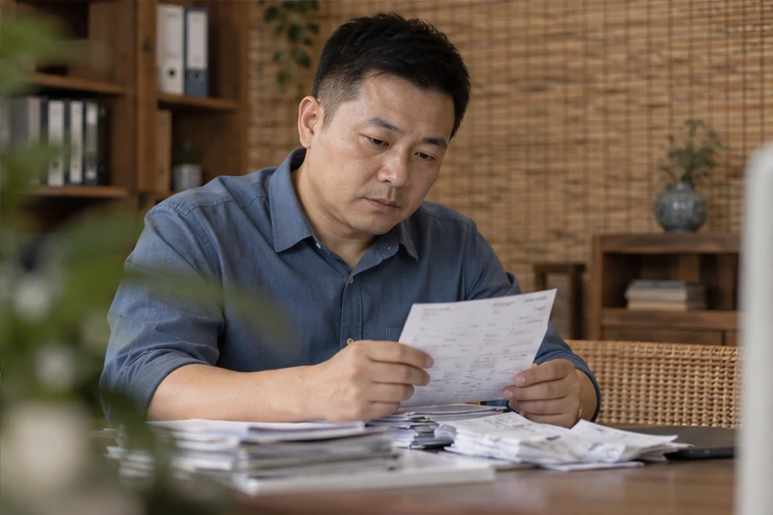 整理企业票据与日常账务资料的服务场景示意