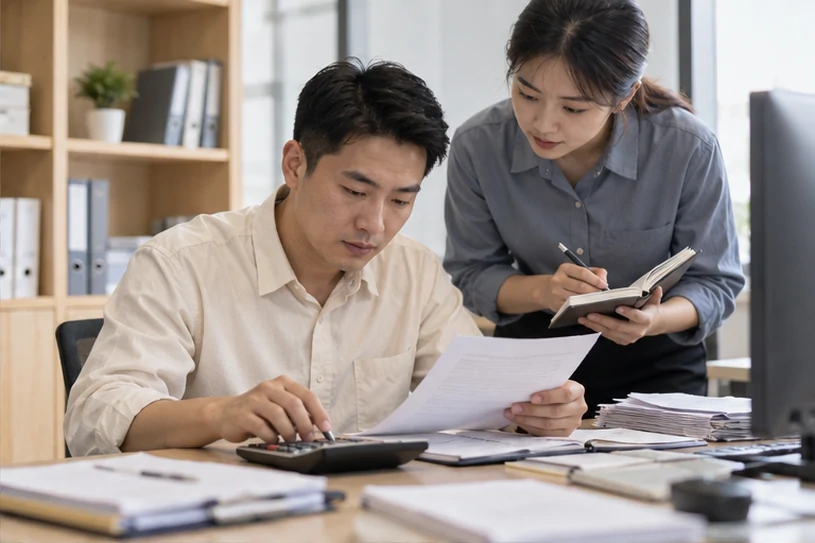 整理企业票据与日常账务资料的服务场景示意
