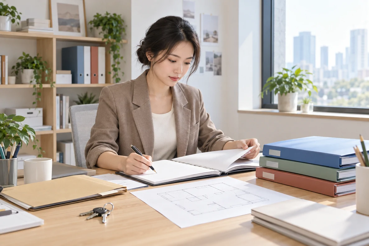 核对注册公司资料与办理事项的服务场景示意