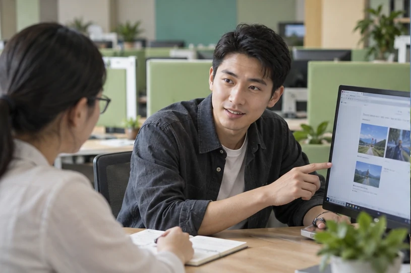 企业网站展示业务与服务信息的场景示意