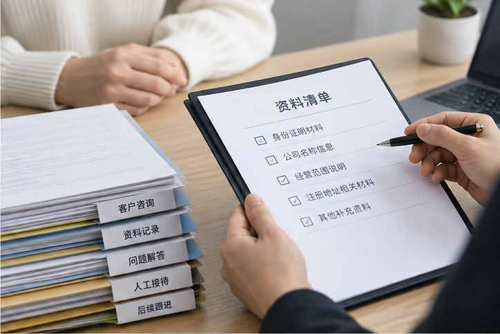 在线客服接待与咨询整理的服务场景示意