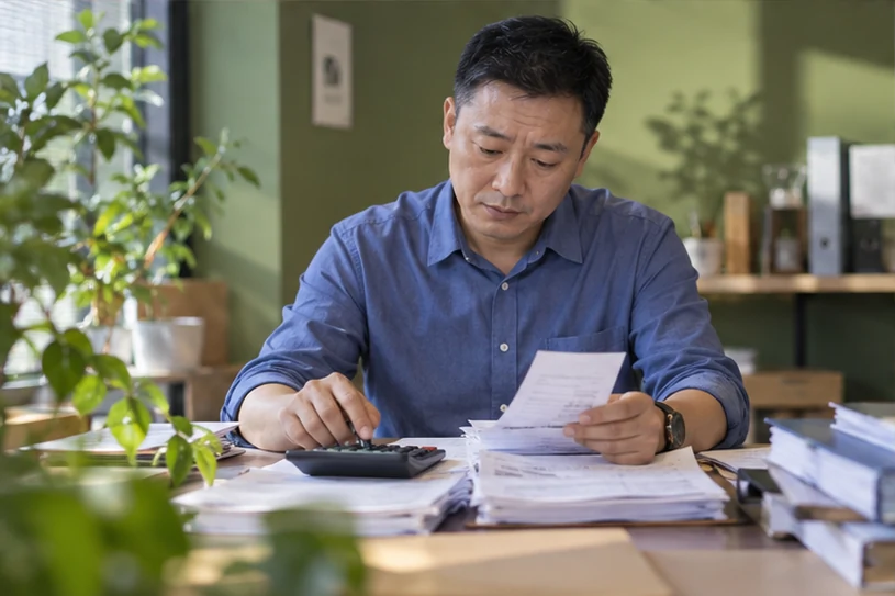 整理企业票据与日常账务资料的服务场景示意