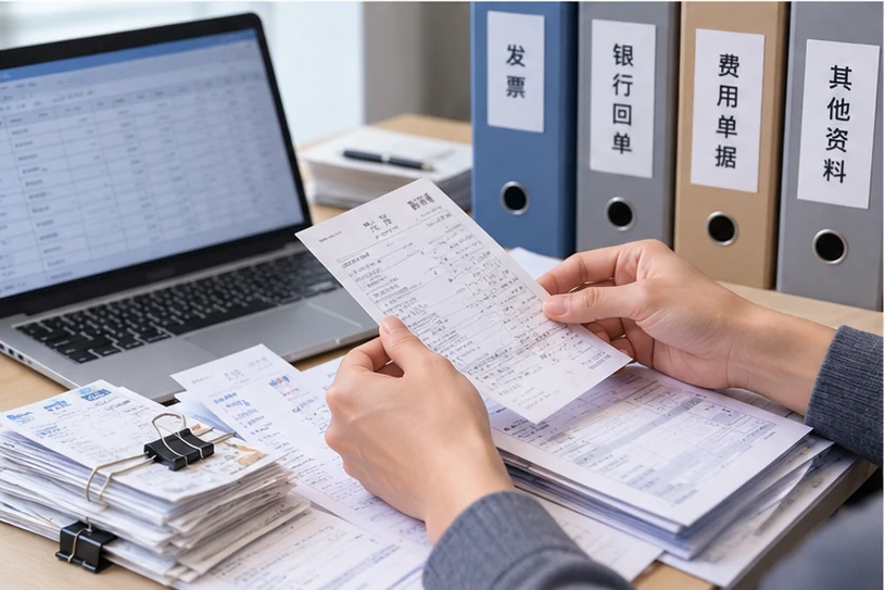 整理企业票据与日常账务资料的服务场景示意