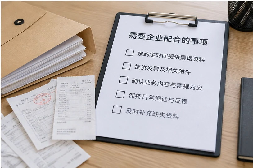 整理企业票据与日常账务资料的服务场景示意