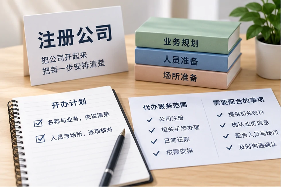 创业者一起整理开办计划的服务场景示意