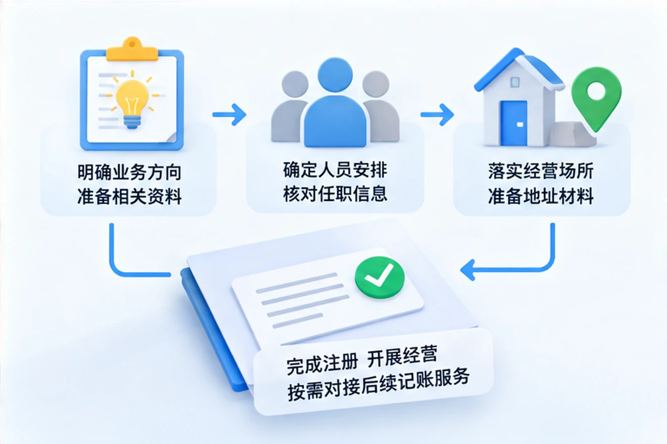 创业者一起整理开办计划的服务场景示意