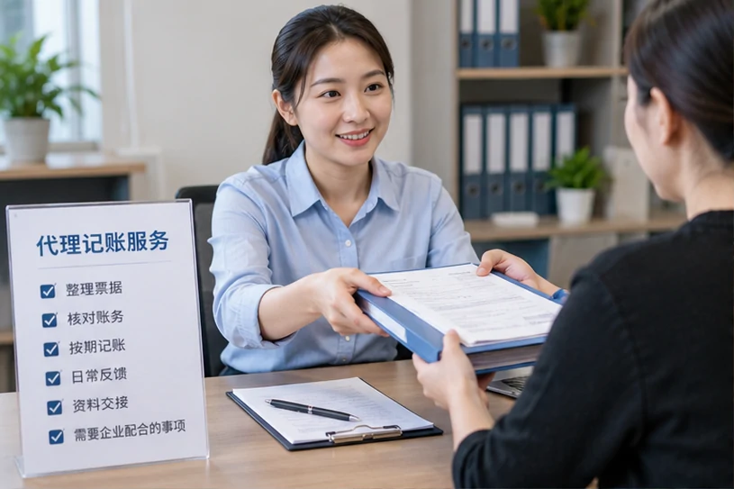 整理企业票据与日常账务资料的服务场景示意