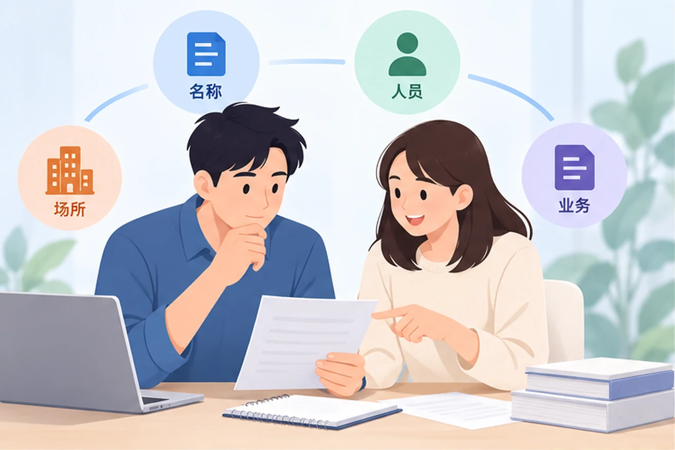 创业者一起整理开办计划的服务场景示意