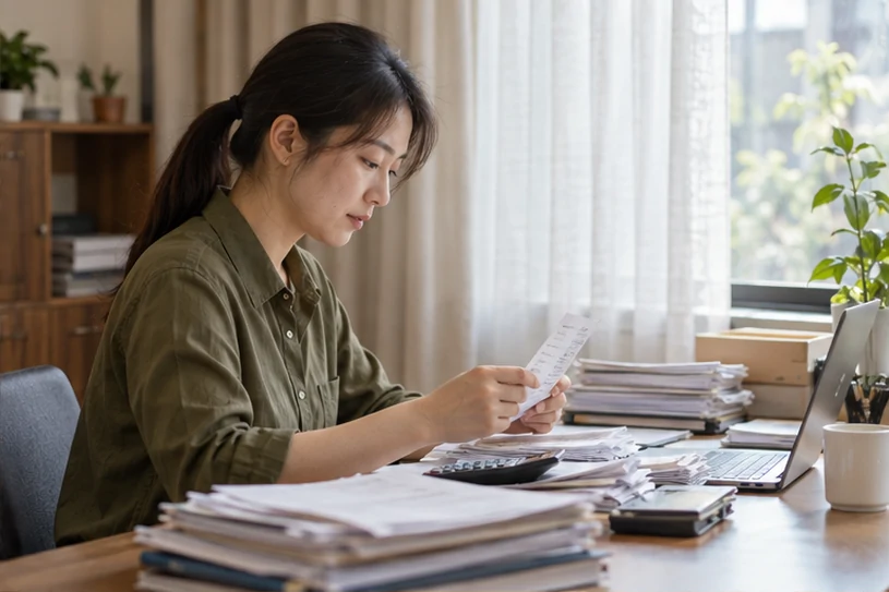 整理企业票据与日常账务资料的服务场景示意