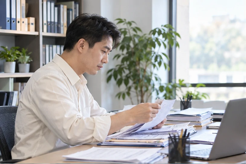 整理企业票据与日常账务资料的服务场景示意