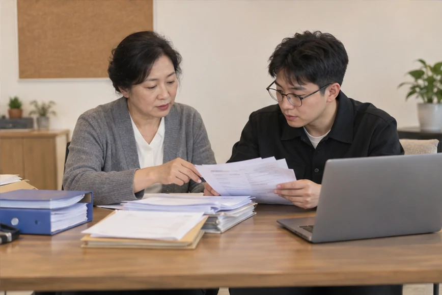 整理企业票据与日常账务资料的服务场景示意