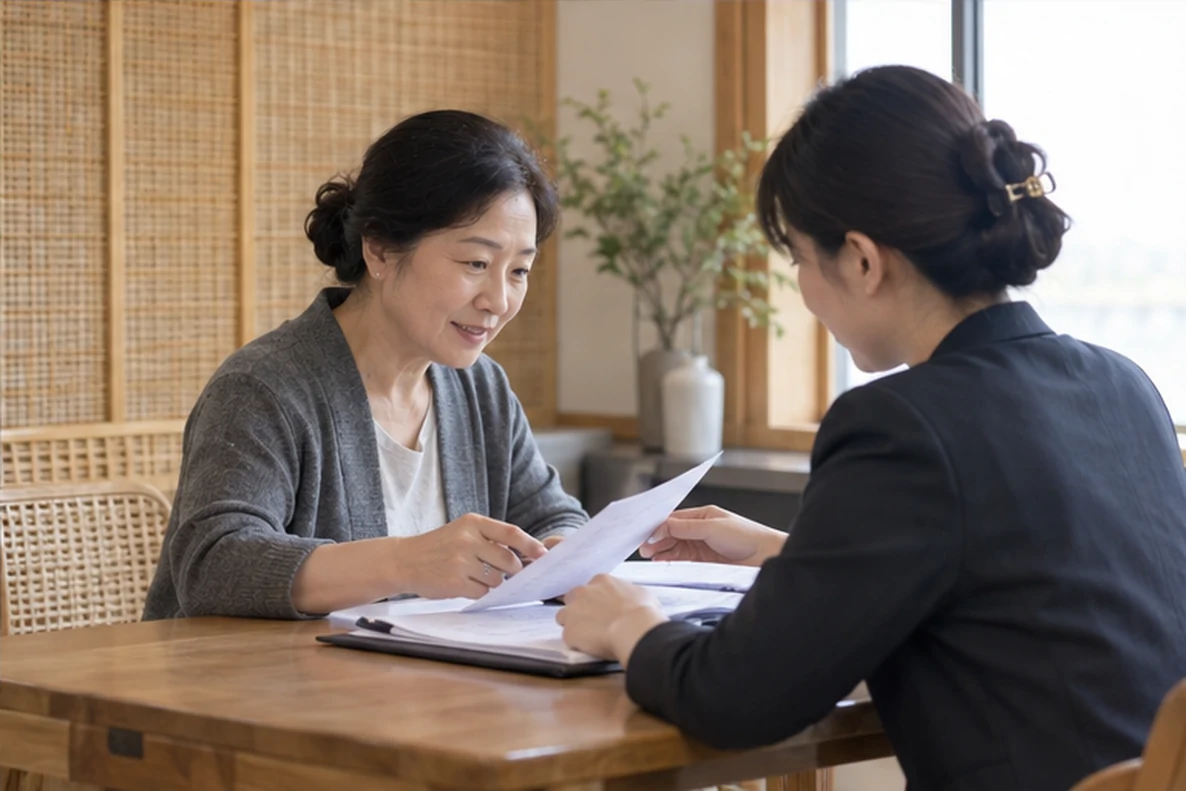 核对注册公司资料与办理事项的服务场景示意