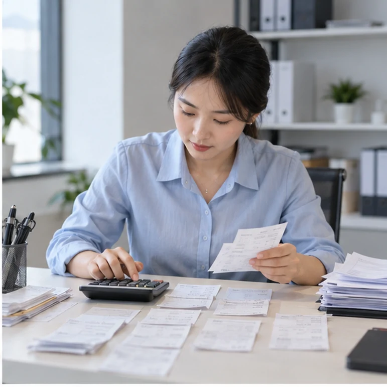 整理企业票据与日常账务资料的服务场景示意