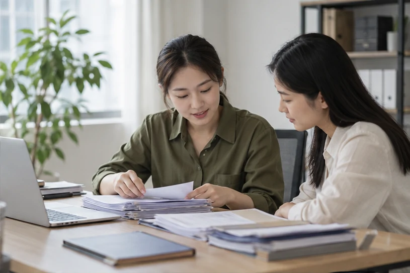 整理企业票据与日常账务资料的服务场景示意