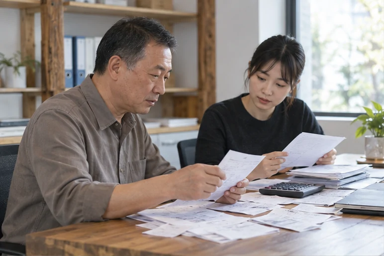 整理企业票据与日常账务资料的服务场景示意