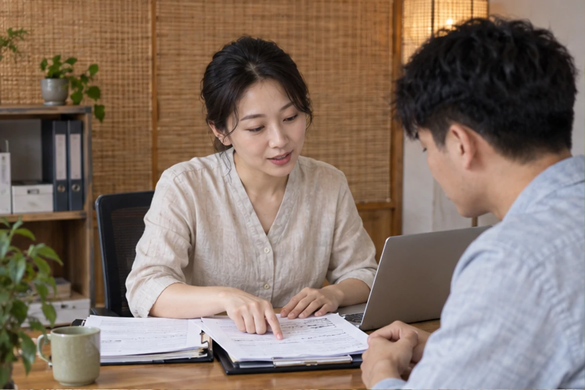 核对注册公司资料与办理事项的服务场景示意
