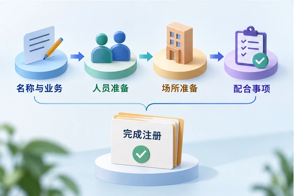 创业者一起整理开办计划的服务场景示意