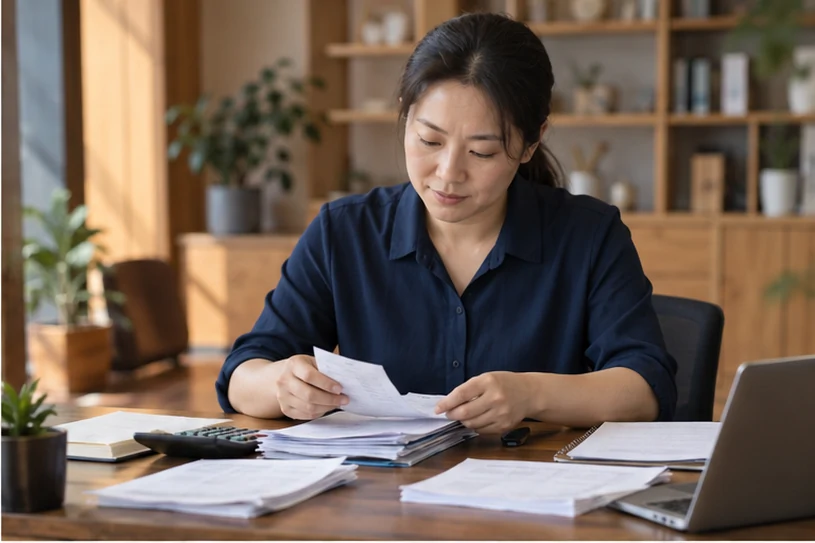 整理企业票据与日常账务资料的服务场景示意