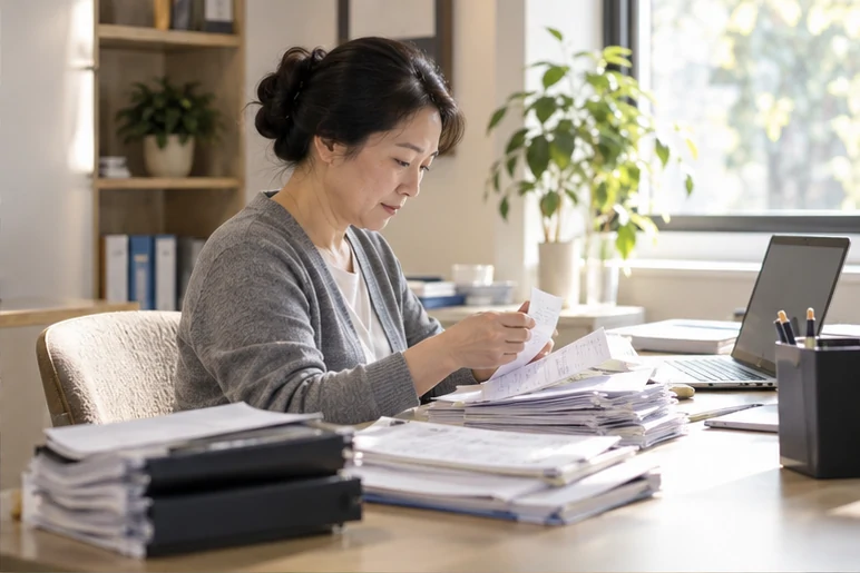 整理企业票据与日常账务资料的服务场景示意