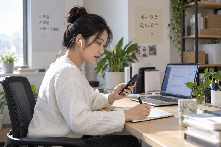 在线客服接待与咨询整理的服务场景示意