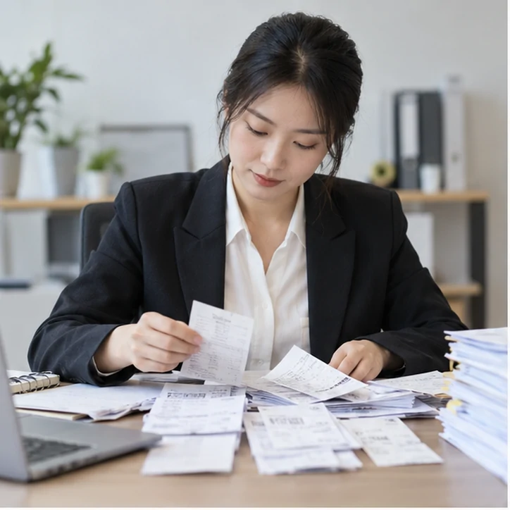 整理企业票据与日常账务资料的服务场景示意