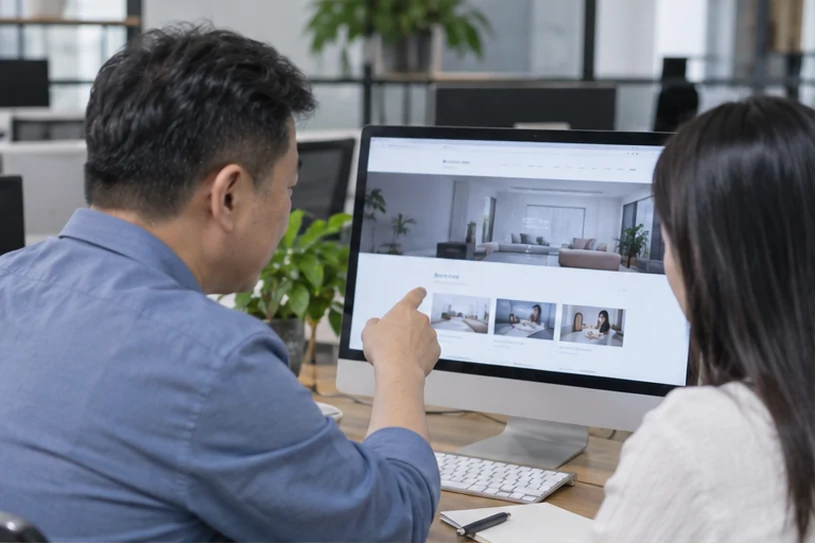 企业网站展示业务与服务信息的场景示意