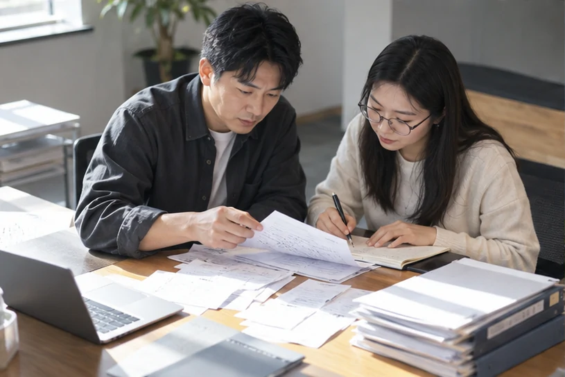 整理企业票据与日常账务资料的服务场景示意