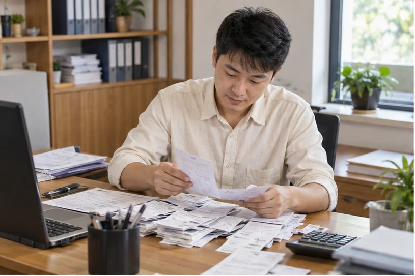 整理企业票据与日常账务资料的服务场景示意